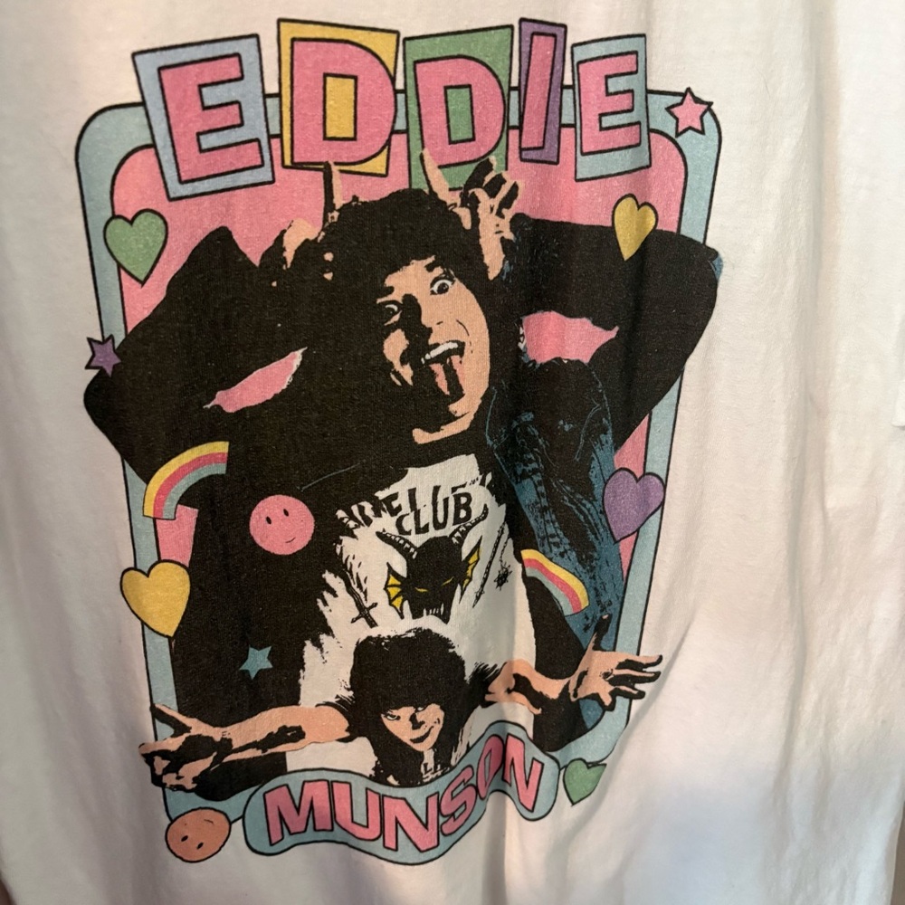 Mustard Yard Press | ST Inspired Pastel 80’s Eddie Stranger Munson Shirt Large - Picture 3 of 9